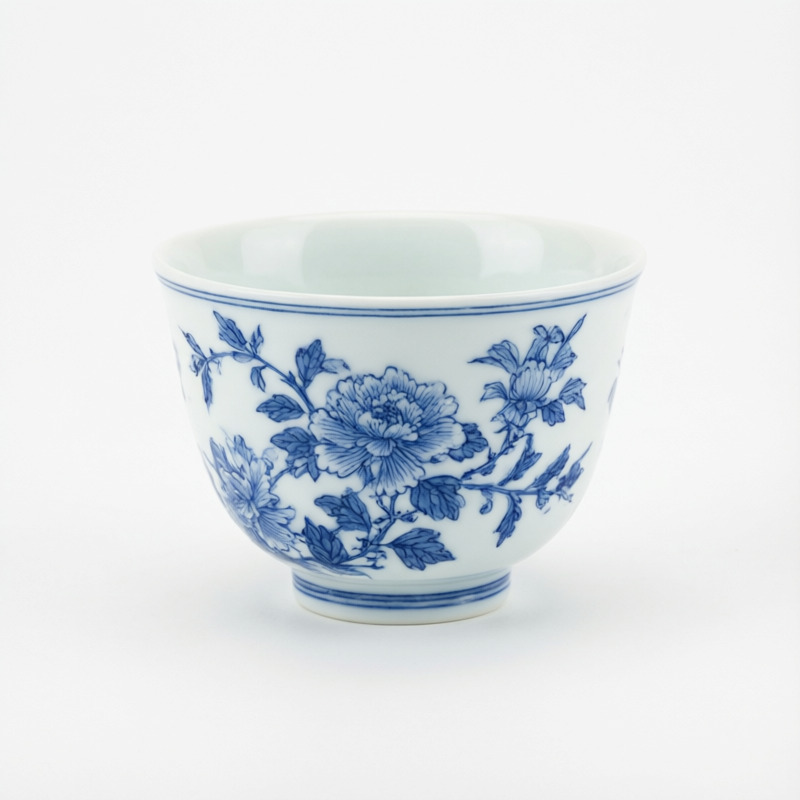 景德镇手绘青花茶杯 单只
